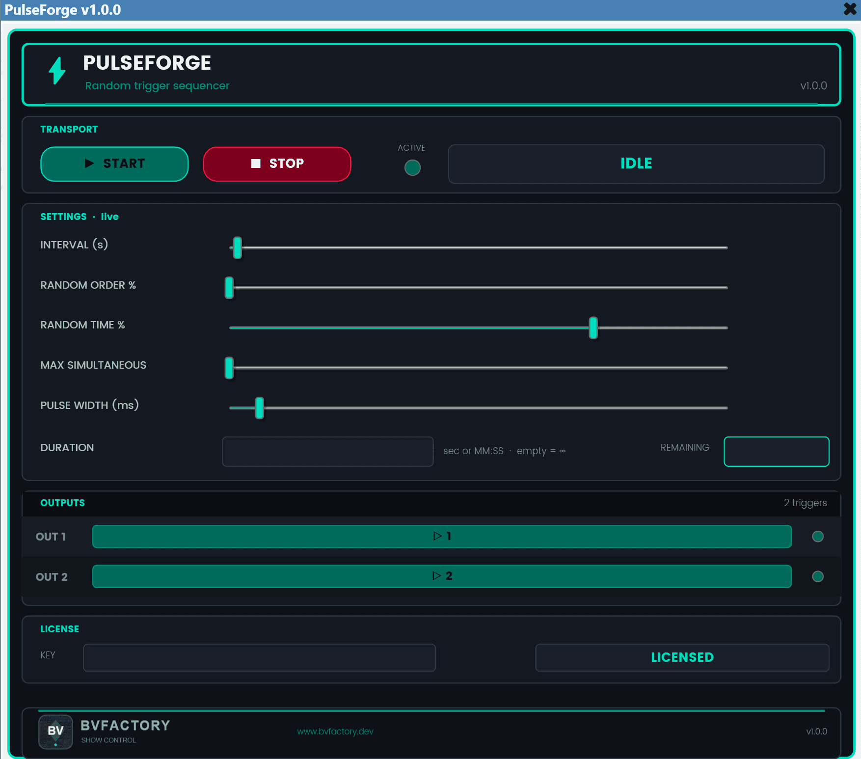 PULSEFORGE running in Q-SYS Designer